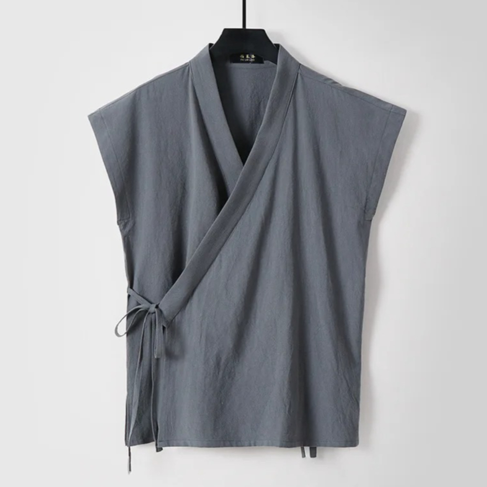 Men'S Kimono Accessories - Chinese mannen katoenen linnen tanktops mouwloze